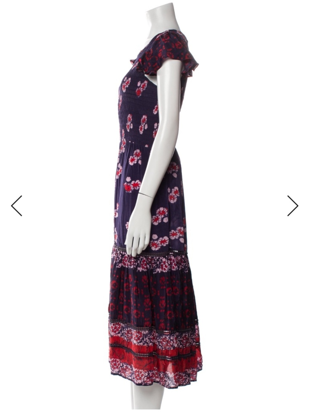 Sea New York Purple Floral Ruched Midi Maxi Dress Womens Size 8 - Picture 2 of 13